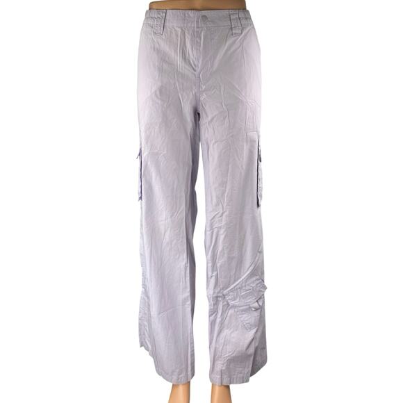 Pacsun Low Ruse Puddle Women's Purple Mid Rise Wide Leg Trousers Cargo Pants S - Picture 1 of 5